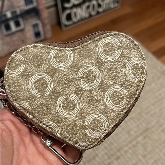 Coach X Observed By Us Heart Coin Case in signature canvas RARE - Picture 4 of 6